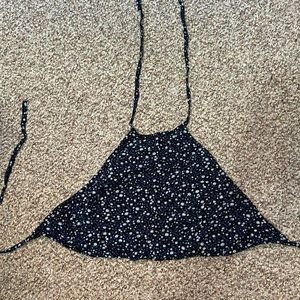 Blue Floral Crop Top